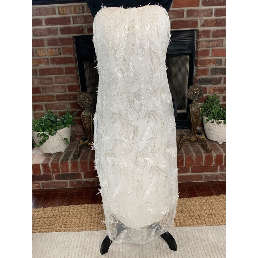 NWT Lulus Brilliant Arrival White Strapless Sequin Midi Dress Women's S
Dress